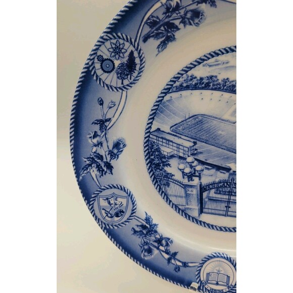 U of Michigan Stadium Collectible Plate Homer Laughlin Football The Big House - Picture 3 of 10